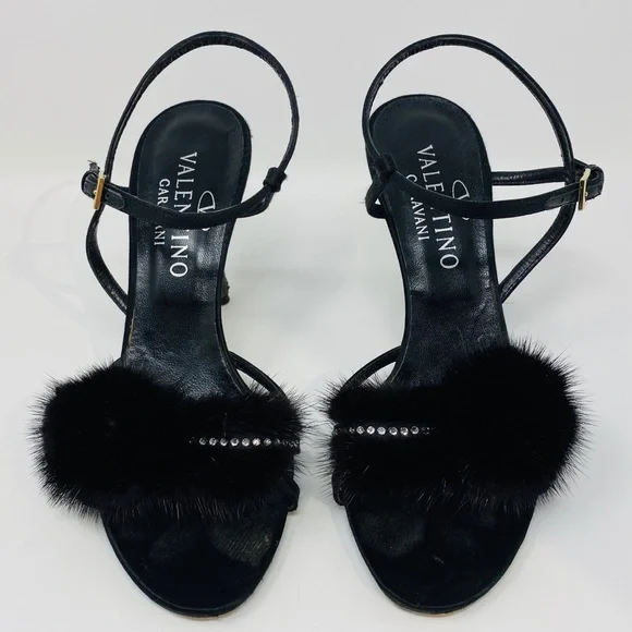 VALENTINO**Evening shoes w/Mink**EU 36.5 $1395 - Picture 1 of 8